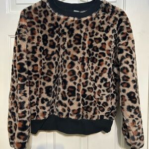 Wild fable velour leopard sweatshirt womens small